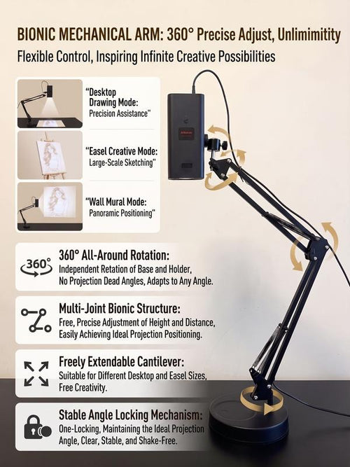 360° Art Tracing Projector: Professional-Grade Tracing Precision for Any Craft, Any Surface.