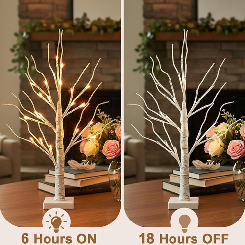 2FT Lighted Birch Tree 2-Pack