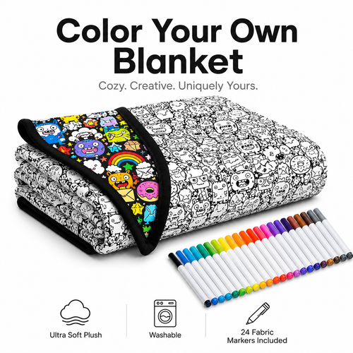 Color-Your-Own Coloring Blanket: The One You Fill In Together