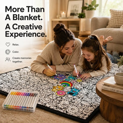 Color-Your-Own Coloring Blanket: The One You Fill In Together
