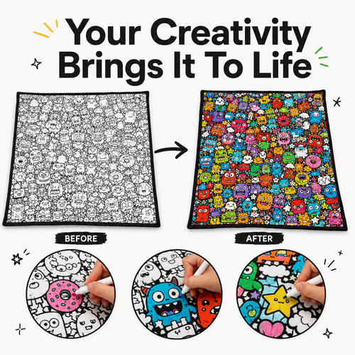 Color-Your-Own Coloring Blanket: The One You Fill In Together