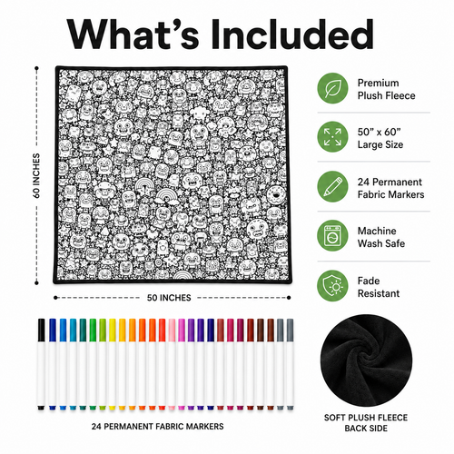 Color-Your-Own Coloring Blanket: The One You Fill In Together