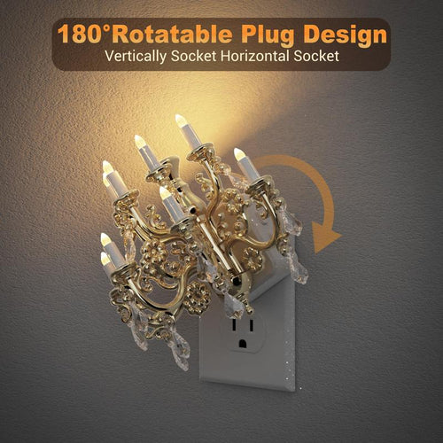 Mini Chandelier Night Light (2-Pack): Plug-In Romantic Glow