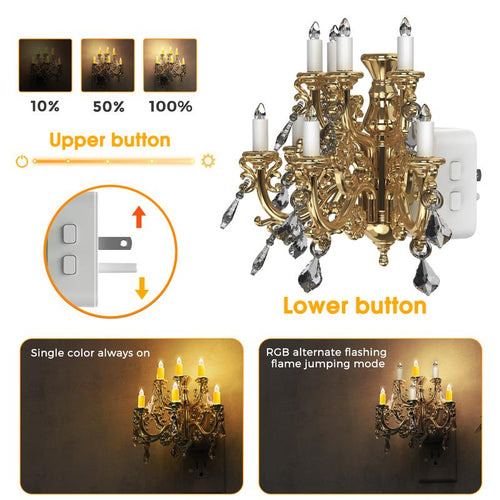 Mini Chandelier Night Light (2-Pack): Plug-In Romantic Glow