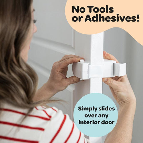 Snap-On Childproof Door Lock: No Drill