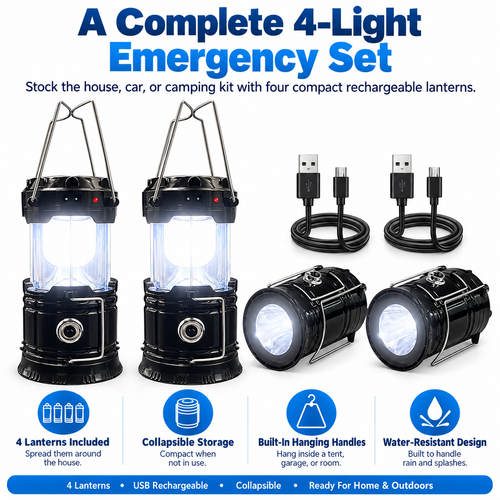 Collapsible LED Lantern 4-Pack