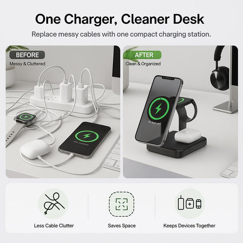 3-in-1 Foldable Magnetic Wireless Charger