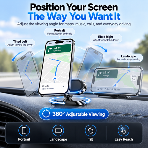 Magnetic Car Mount 2-Pack, Secure Hold