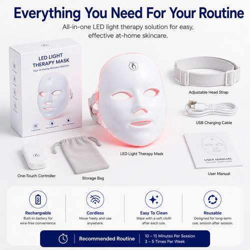 Cordless LED Light Therapy Mask: The Fifteen Minutes For Your Skin