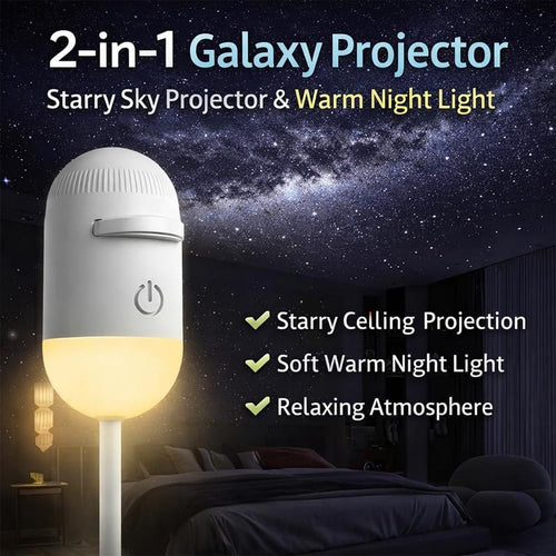 Galaxy Projector & Warm Night Light: Turns Your Ceiling Into a Star Field