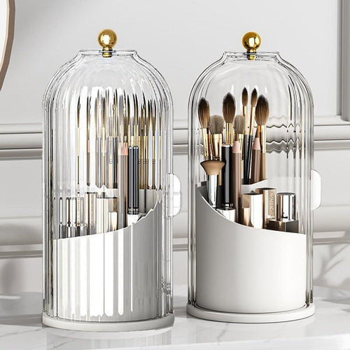 360 Rotating Toothbrush Holder: Covered Countertop Storage