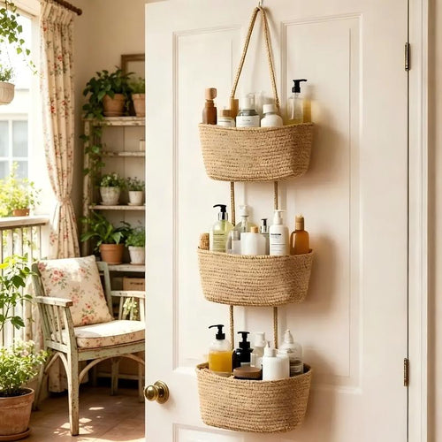 3-Tier Woven Hanging Basket Organizer