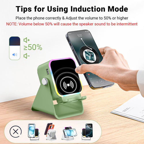 5-in-1 Induction Speaker Stand: Touch Down and Play
