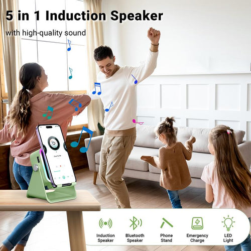 5-in-1 Induction Speaker Stand: Touch Down and Play