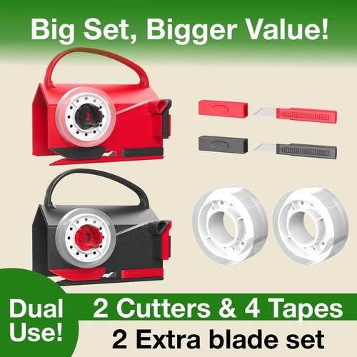 2-in-1 Gift Wrap Cutter & Tape Dispenser 2-Pack