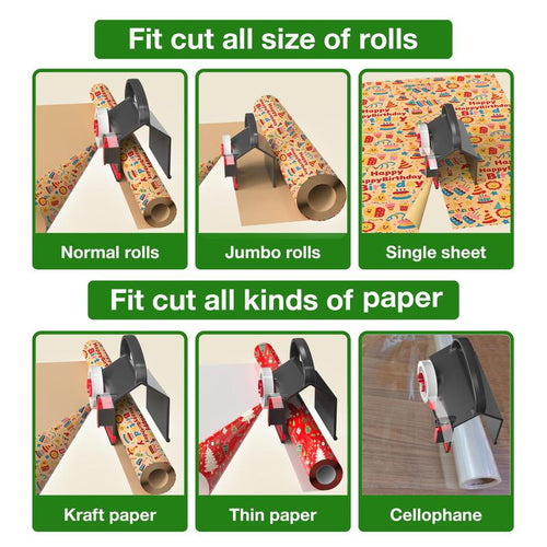 2-in-1 Gift Wrap Cutter & Tape Dispenser 2-Pack